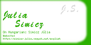 julia simicz business card
